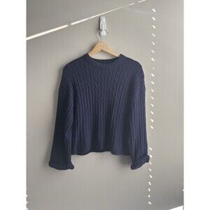Gap Women’s Cashsoft Navy Blue Cable Knit Sweater Size XS